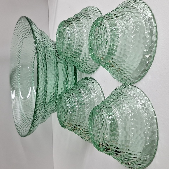 #AAO Salad bowl & 4 small salad bowls, thick glass with textured outside bubbles - Picture 3 of 4